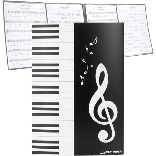 6 Page Piano Sheet Music Folder A4 Tri-Fold Expandable Organizer for Piano Arrangement Music Sheet Files