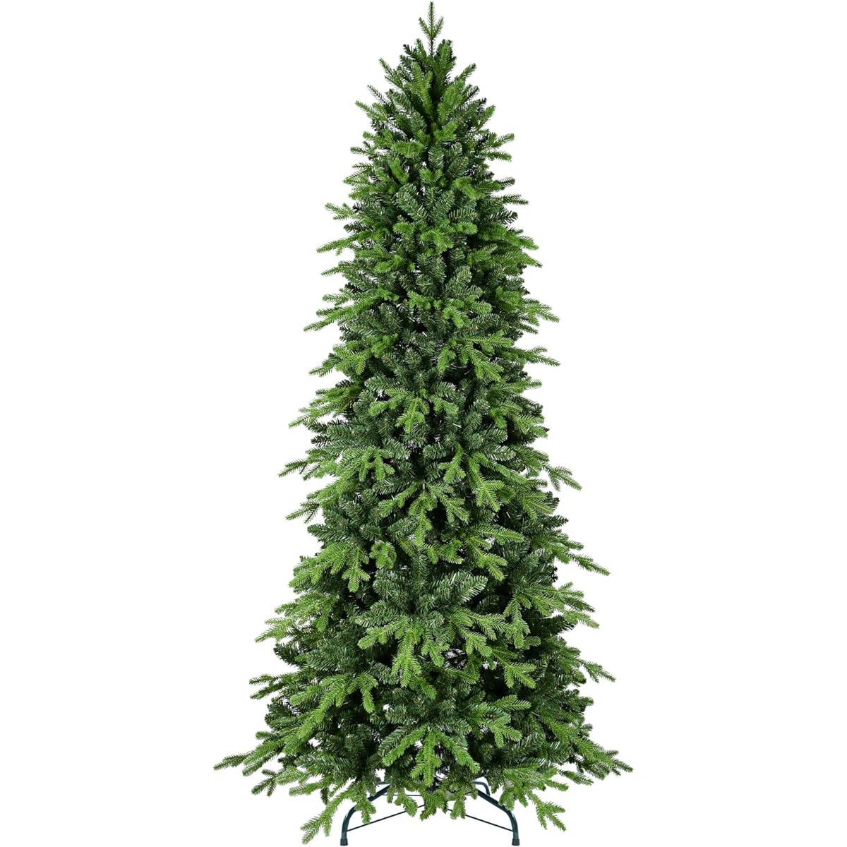 Mayhihi 9ft Artificial Christmas Tree 4076 PE&PVC Mixed Branch Tips Unlighted Premium Fir Christmas Tree for Home Office Party Decoration Metal Hinge Foldable Base Green
