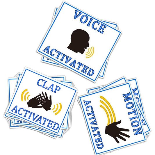 60 Pack Voice Motion & Clap Activated Prank Stickers - Prank Your Friends Publicly with Active Jazz Hands on Vending Machines and Doors - Funny Gag Gifts, Big Laughs, Practical, Funny Signs, Tags