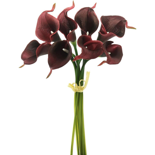 Vickerman 14" Artificial Burgundy Calla Lily Set