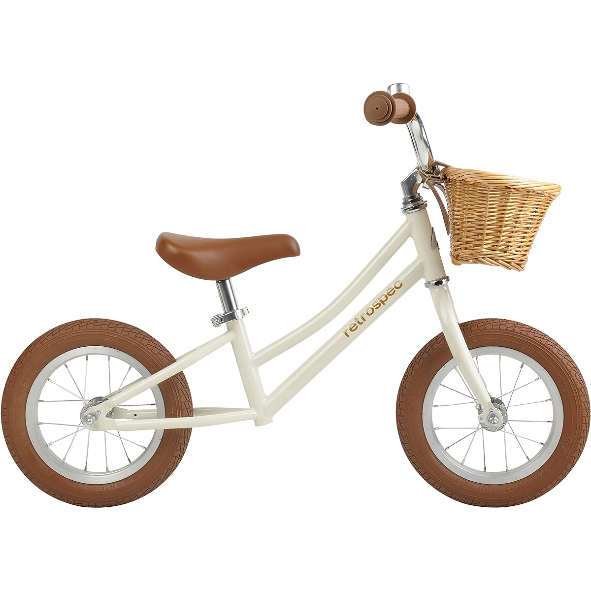 Retrospec Baby Beaumont Kids Balance Bike Toddler Pedalless Air-Filled Tires (2-3 Years) - Eggshell