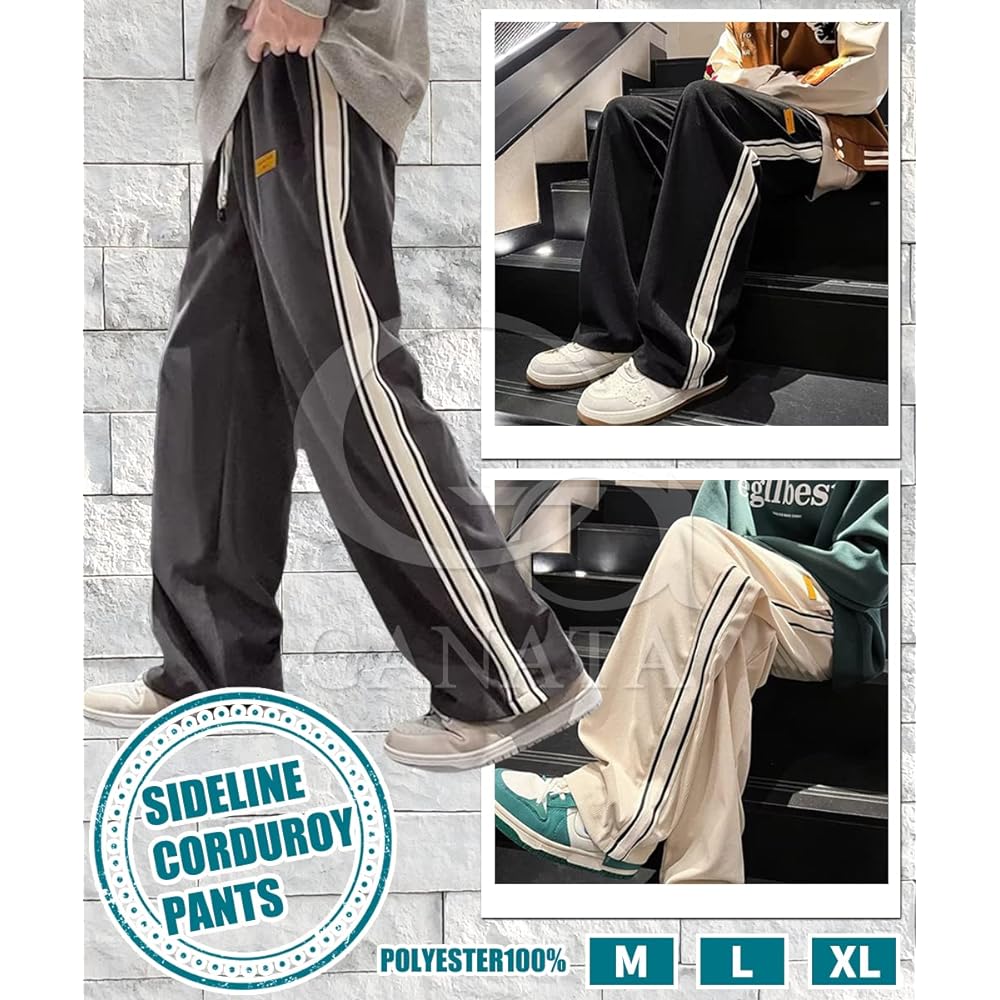 [Ganata] [No compromises in appearance or functionality] Long-season straight corduroy pants for men, loose room wear