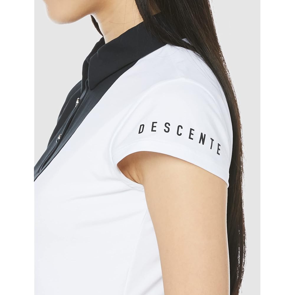 [DESCENTE] Short Sleeve Shirt, Sweat Absorbent, Quick Drying, UVCUT, UPF50+, Stretch, Switching Design, Golf, DGWVJA08 Women's