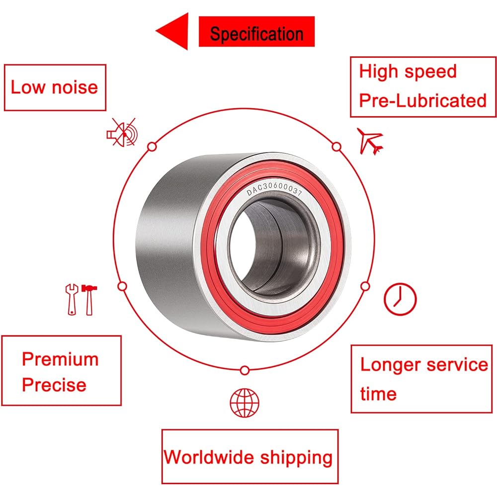 4 Wheel Bearing Kit & UTV Front Shaft Seal Replacement for 05-19 Can-Am Outlander/Commander/Maverick 1000 850 800 650 570 500 450 400 293350040 293250246