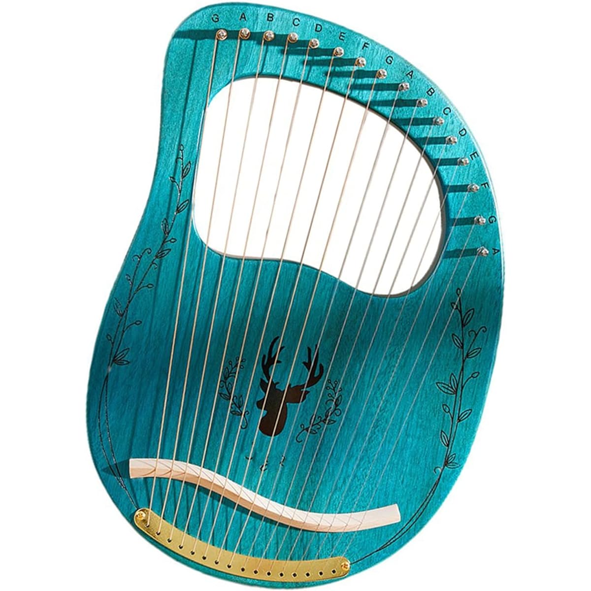 WowZza Harp 16 String Upgraded Lyre Harp Portable Solid Wood Harp Stringed Instrument with Tuning Wrench