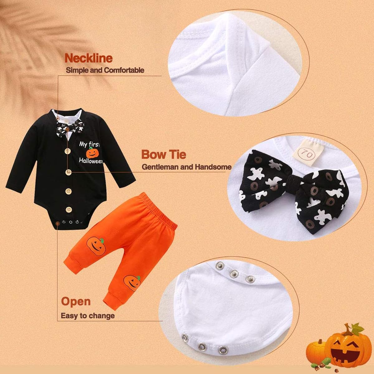 Xifamniy Baby Boy Thanksgiving/Halloween/Christmas Costume Pants and Top Set Newborn