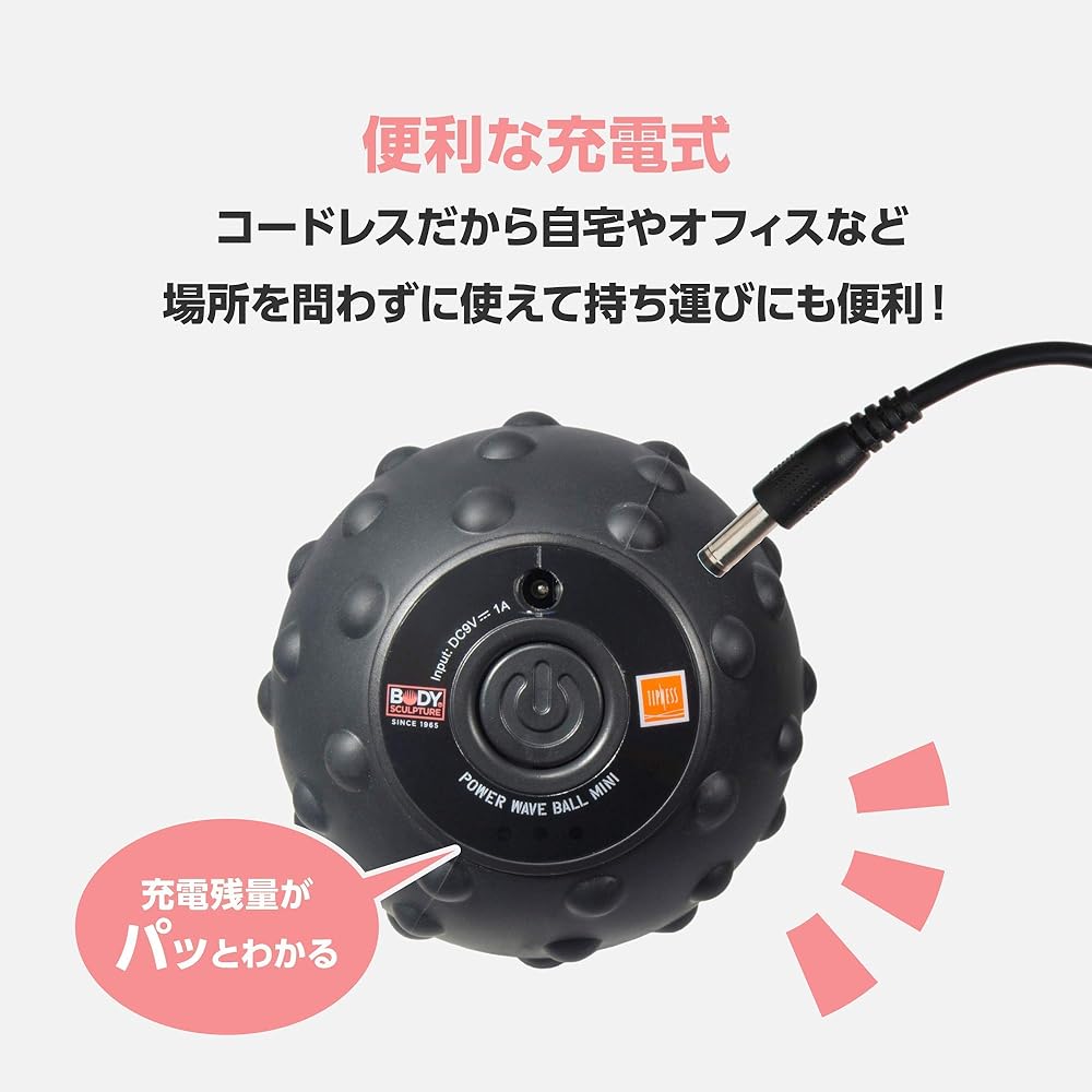Body Sculpture Vibration Massage Power Wave Ball Mini Black Myofascial Release Relaxation Body Care