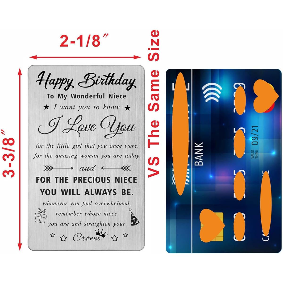 TANWIH Niece Birthday Wallet Card Gifts from Aunt Happy Birthday Cards Gifts from Aunt to Niece Adults Inspirational Birthday Presents for Teen Girls