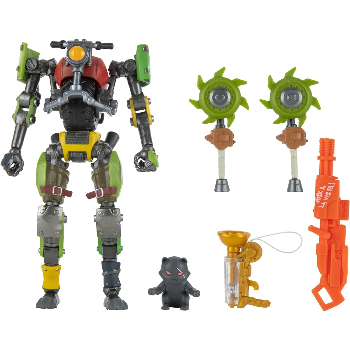 Fortnite Legendary Series Brawler Kit (Shadow) 7" Highly Detailed Articulated Figure with Harvesting Tools and Weapons - Compatible with other styles including Psychic, Brutus and More - Green