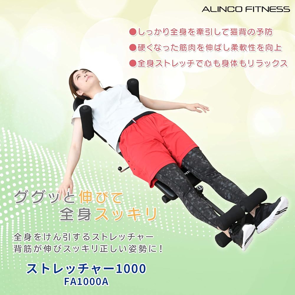 ALINCO Full Body Stretching Equipment Stretcher Back Muscles Hunchback Lower Back Pain Spine Hernia Hanging Traction Rehabilitation Strained Back Black FA1000A