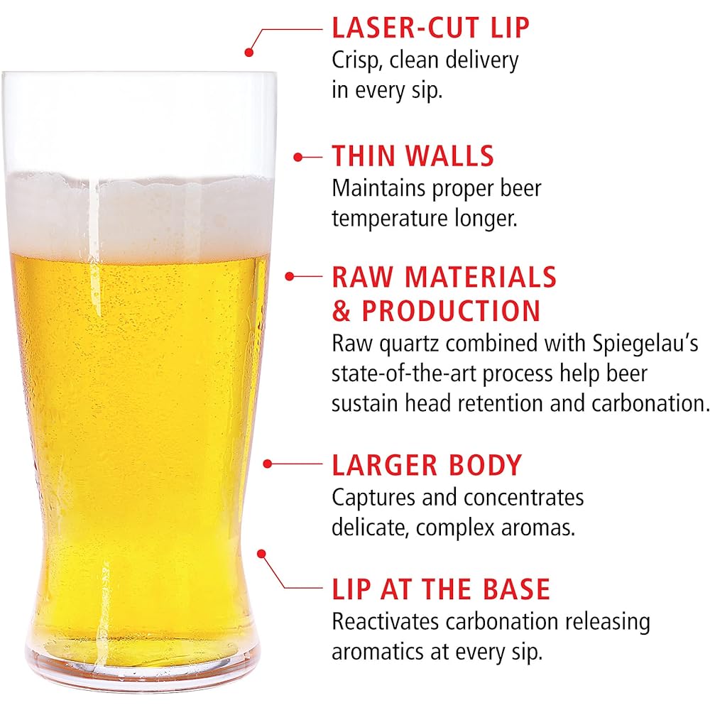 Spiegelau Beer Classics Lager Beer Glass 560ml 4991971 4 pieces