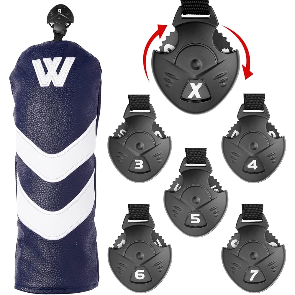 Golf Headcover Putter Headcover Set of 4 Club Headcover Set Fits Driver Fairway UT Hybrid Headcover