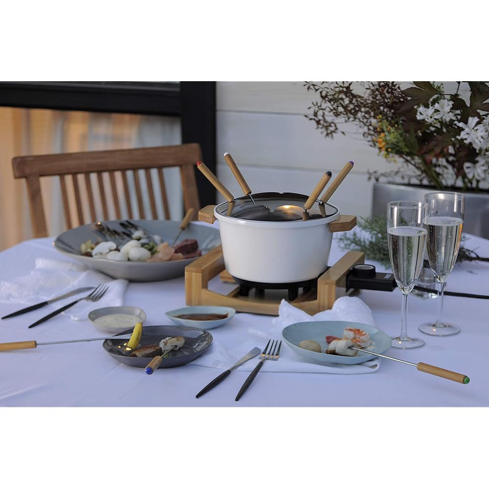 Princess Table Fondue & Fry Pure TableFondue&FryPure Tabletop Electric Pot Cheese Fondue Fryer Boiling Baking Stylish Popular Ceramic Present Gift Chocolate