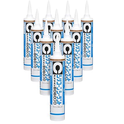 Cemedine JIS Silicone Sealant 8060 Pro 330ml Light Bronze Set of 10
