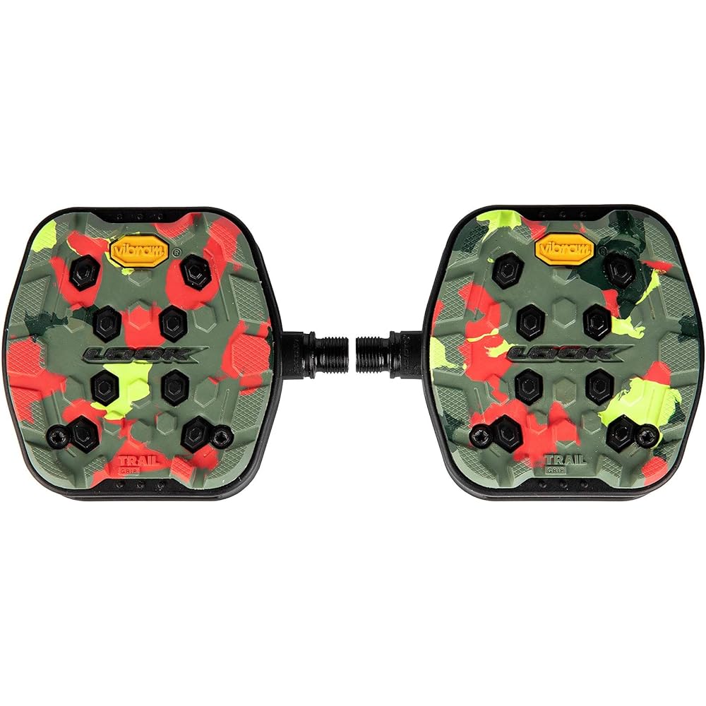 LOOK Cycle - Geo Trail Grip Bicycle Pedals - Flat Pedals - Reliability, Comfort, Durability - Anti-Slip Safety - Innovative Active Grip Rubber - High Performance MTB Bike Pedals
