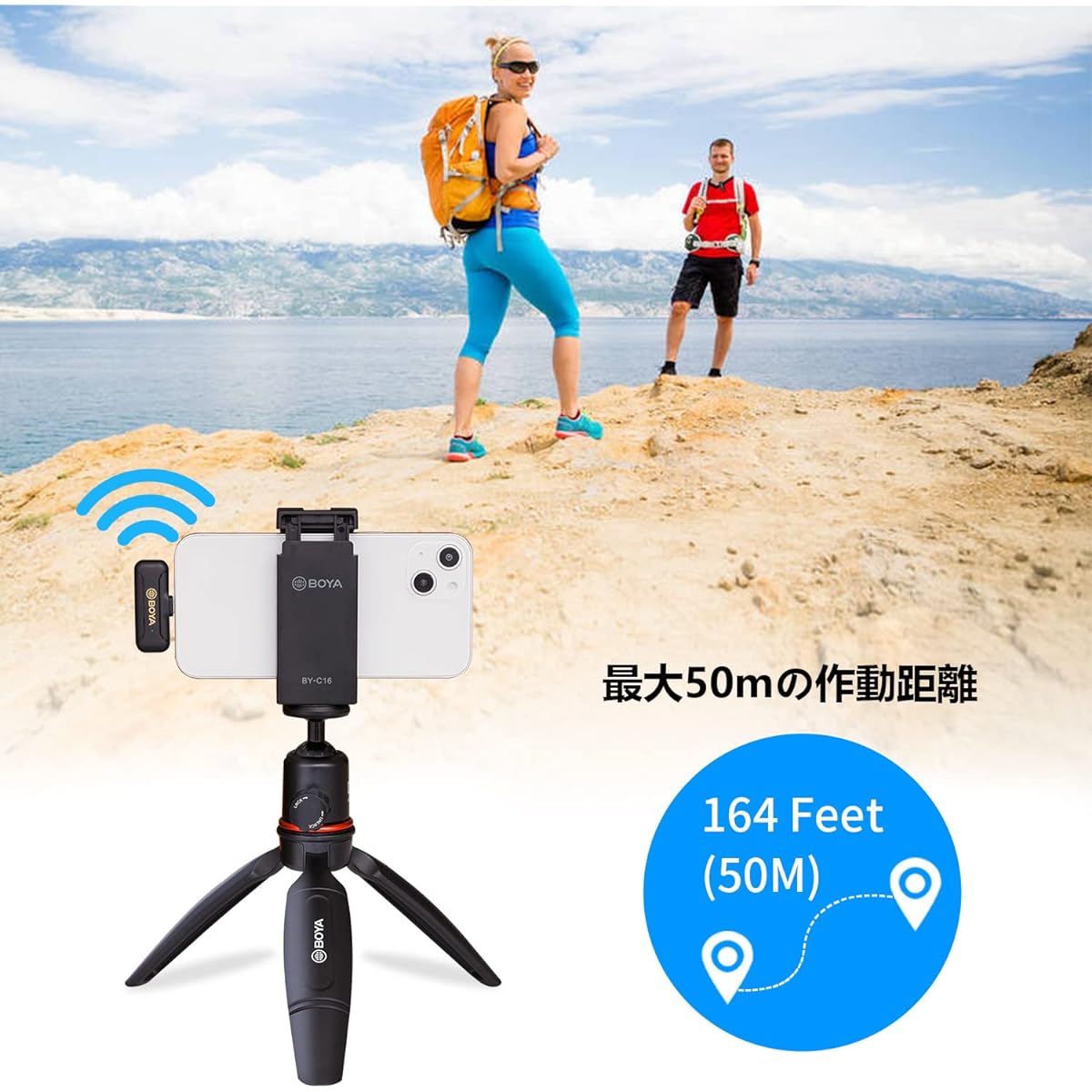 iPhone Wireless Lavalier Microphone Vlog, BOYA BY-WM3T2 D2 Series Wireless Lavalier Microphone System for Smartphone Vlog, Podcast, YouTube Video, Facebook Live (Dual Record)