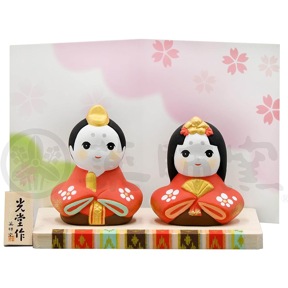 Yakushi Kiln Peach Festival Hina Doll Aya Painting Hana Komon Hina (Flat Decoration)
