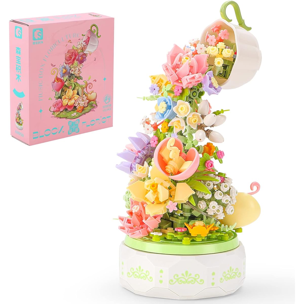 LYXFENGXU Flower Bonsai Building Blocks Creative Flower Bricks Model Sets Assembly Projects for Adults and Kids Best Gift