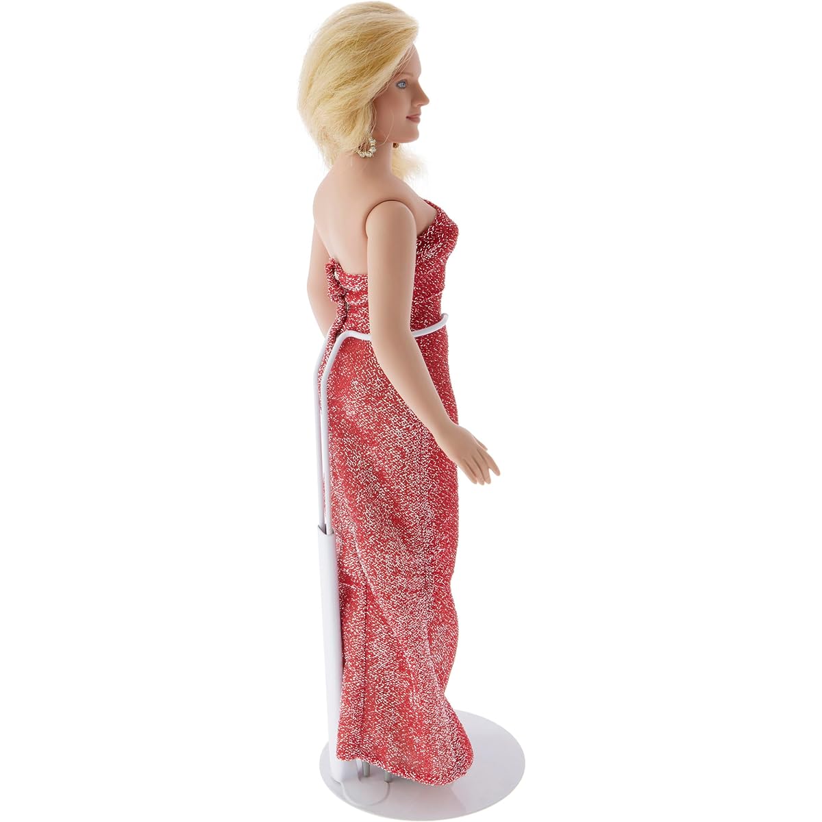 Plymor DSP-70W White Adjustable Doll Stand Fits 12/13/14/15/16/17 Inch Dolls and Action Figures, 2.25-2.75 Inch Waist Width, 6-8 Inch Circumference, Pack of 6