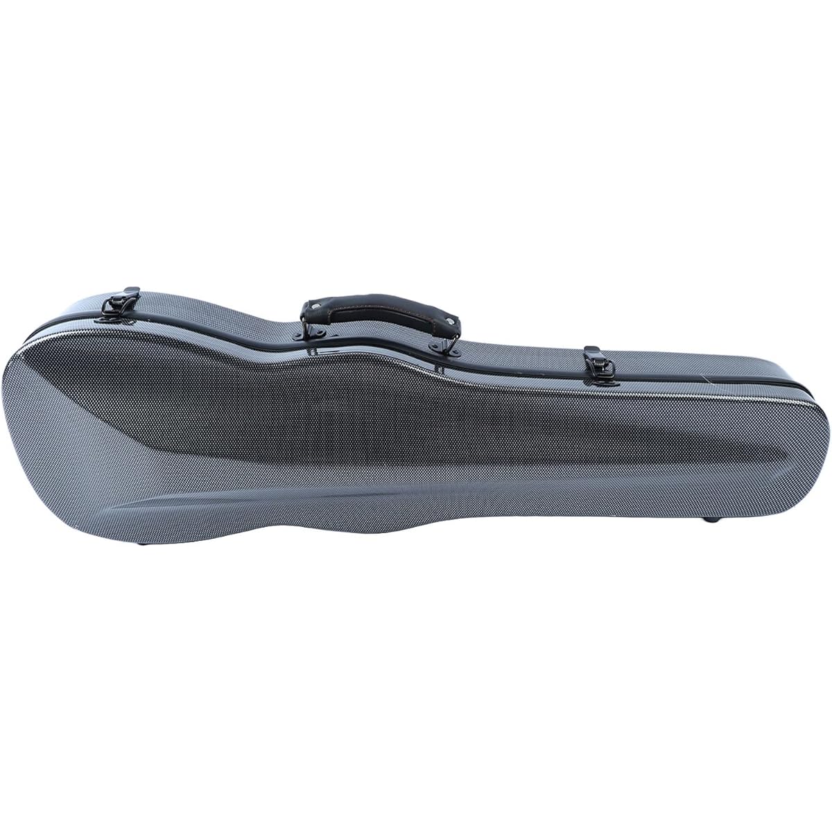 Violin Case, Carbon Fiber Violin Box with 2 Straps Strong Standard Size (Silver Gray)