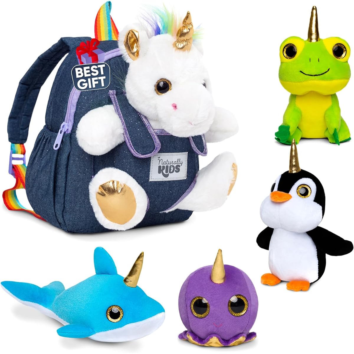 Naturally KIDS Backpack – Toddler Backpack Girls and Boys Plush Toys – Toys for 3 4 5 6 7 Year Old Boys