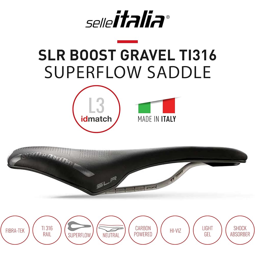 selle ITALIA SLR BOOST GRAVEL S.F. Ti316 BLK L Saddle