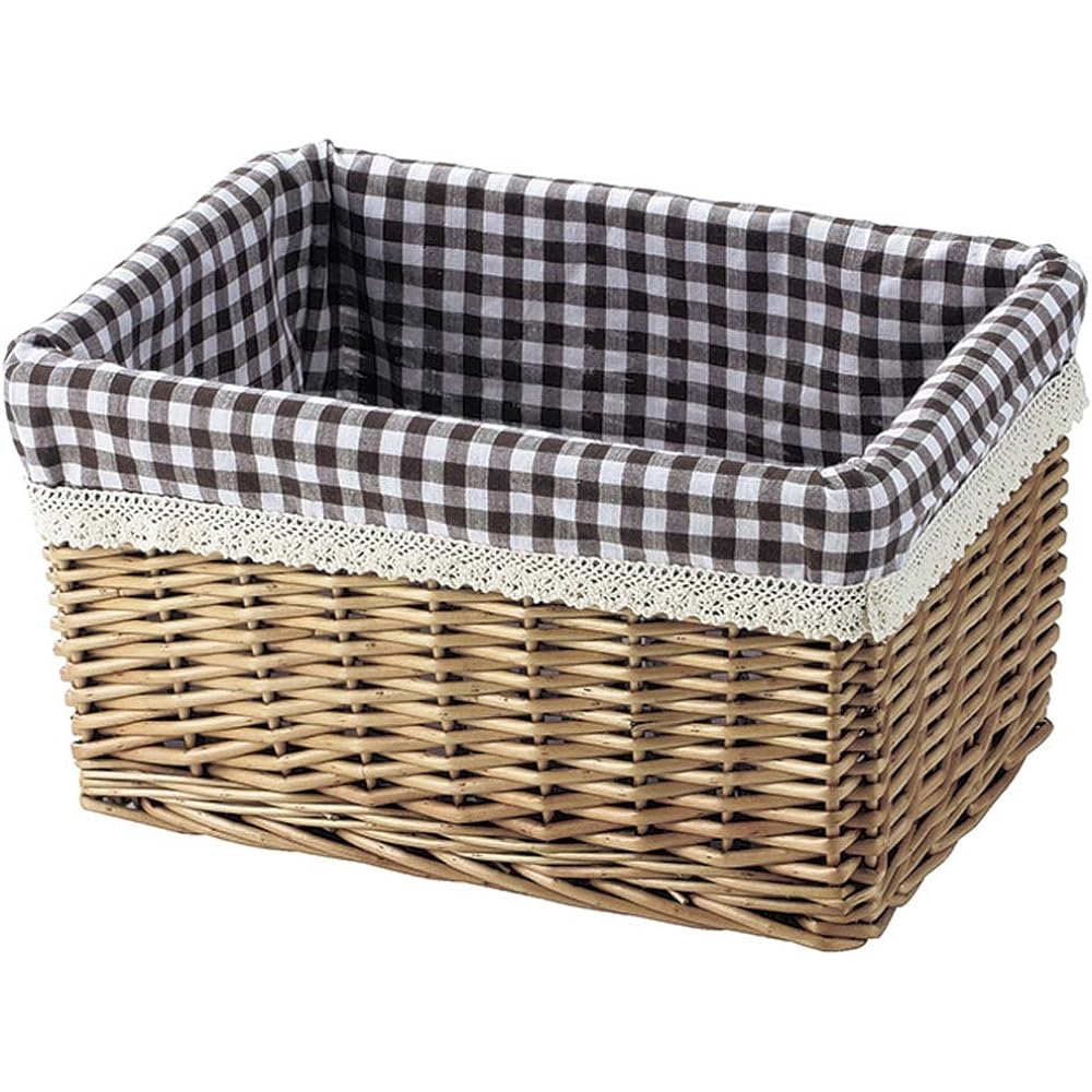 Yamashita Craft Storage Basket with Cloth Inside the Willow Full Blue