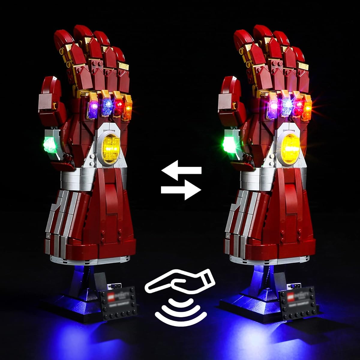 BRIKSMAX LED Lighting Kit for LEGO-76223 Nano Gauntlet (Hand Sweep Sensor Switch Version) - Compatible with Lego Marvel Building Blocks Models - Lego Set Not Included