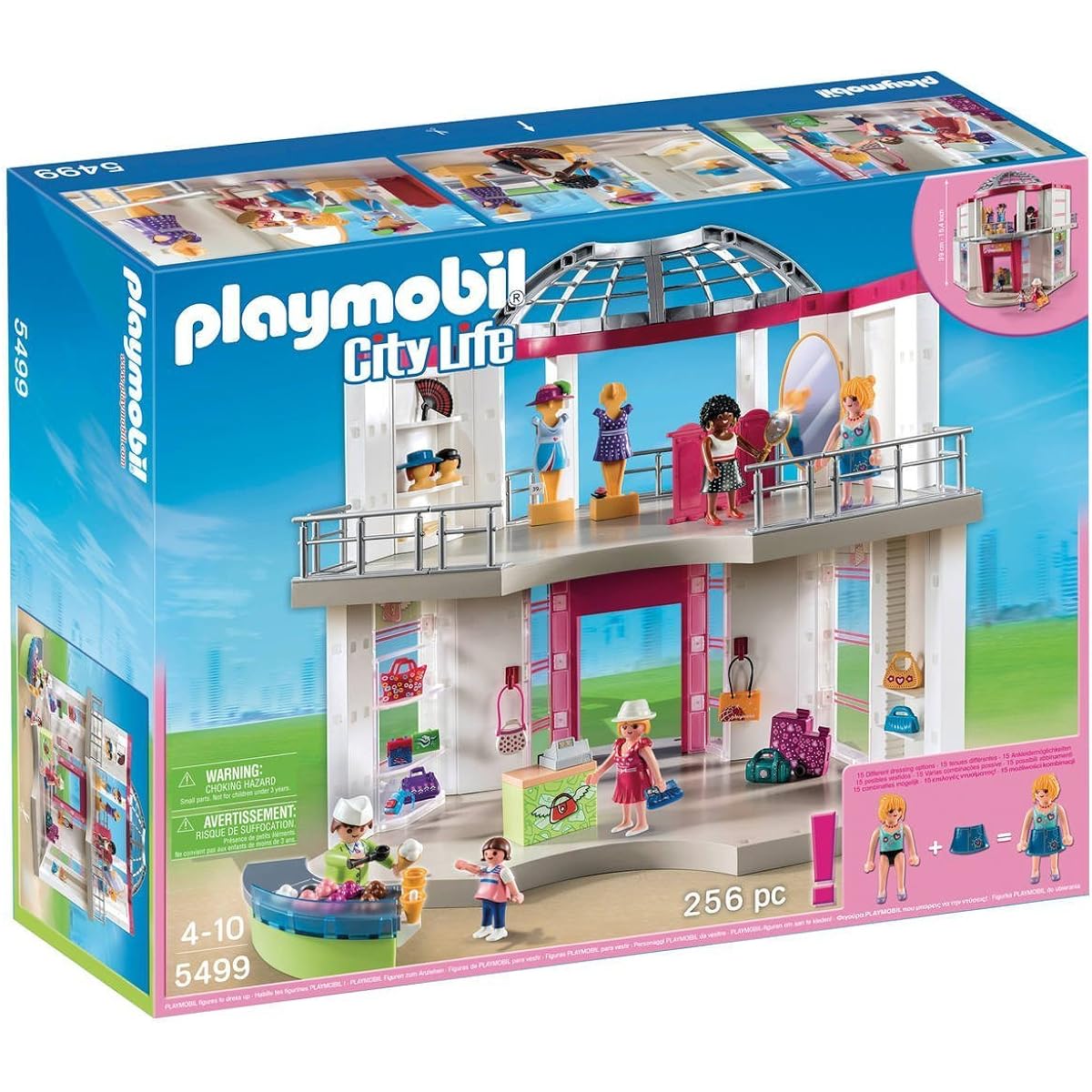 Playmobil City Life Toy - Shopping Centre Fashion Boutique 256 Piece Playset - Includes 4 Figures