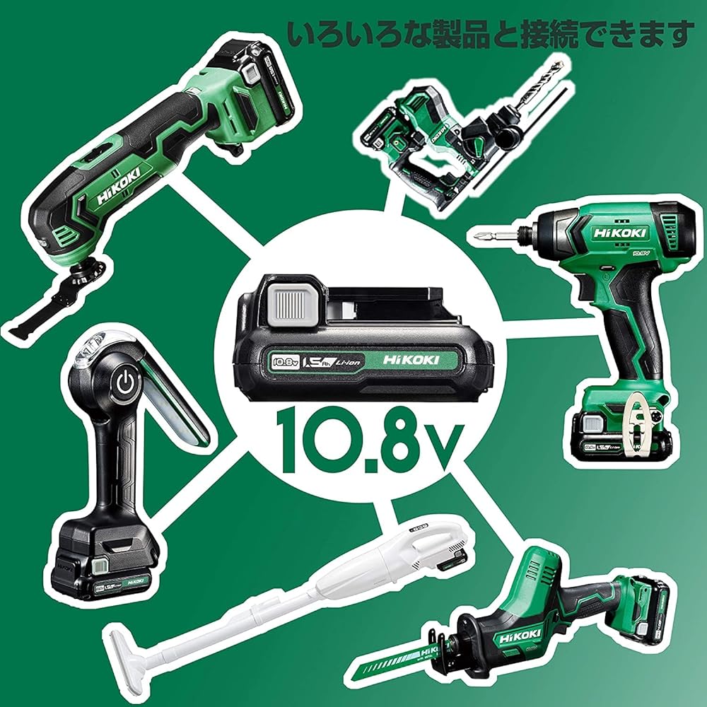 HiKOKI 10.8V Rechargeable Impact Driver with Triple Hammer Maximum Tightening Torque 170N・m 10.8V Battery, Charger, Case, Bits Sold Separately WH12DCA (NN)