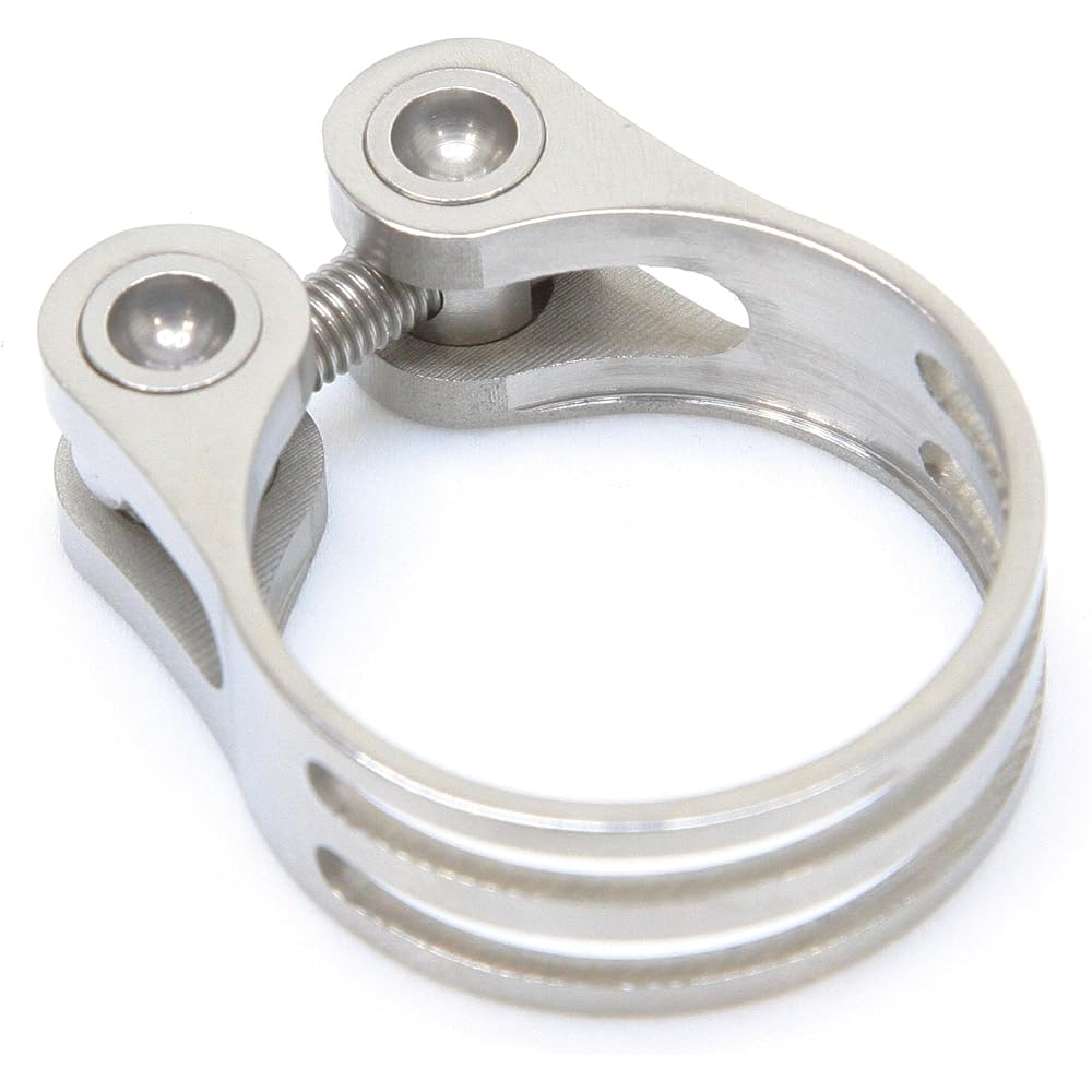 MicrOHERO Micro Hero All Titanium Ultra Lightweight Super Durable Completely CNC Φ31.8/34.9mm Titanium Alloy Seat Clamp (Size Φ31.8mm MH-SCC318)