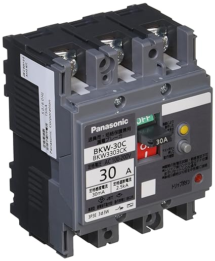 Panasonic Earth Leakage Breaker BKW-30C Type 3P3E with OC 30A 30mA (combined with overcurrent protection) BKW3303CK