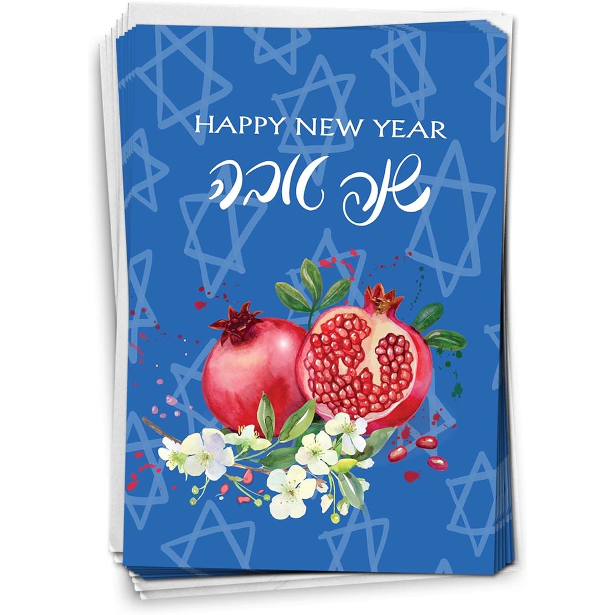 The Best Card Company Sweet New Year – 12 Boxed Rosh Hashanah Greeting Cards with Envelopes (4.63 x 6.75 inches) – C9099JRHG-B12x1
