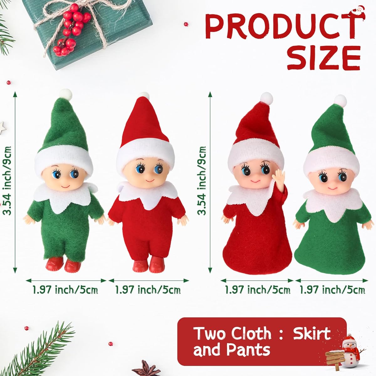 Syhood 60 Pieces Christmas Elf Plush Dolls Miniature Elf Dolls with Clothes Christmas Novelty Toys Elf Accessories Family Adult Gifts Christmas Advent Calendar Decorations Stocking Stuffers 12 Styles