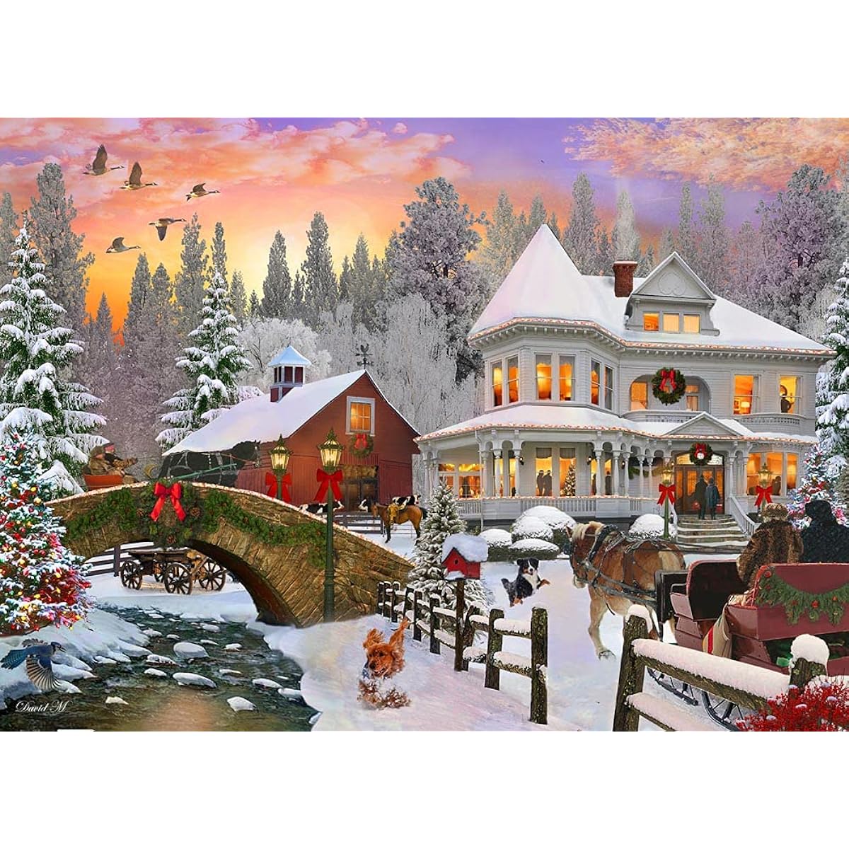 Vermont Christmas Company Country Christmas Jigsaw Puzzle 1000 Pieces