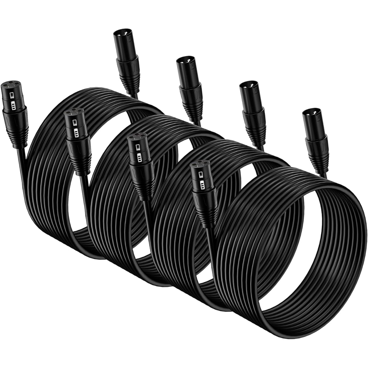 Gocpssg XLR Cable 25ft 4 Pack XLR Microphone Cable 3 Pin XLR Speaker Cable Male to Female Balanced Microphone Cable