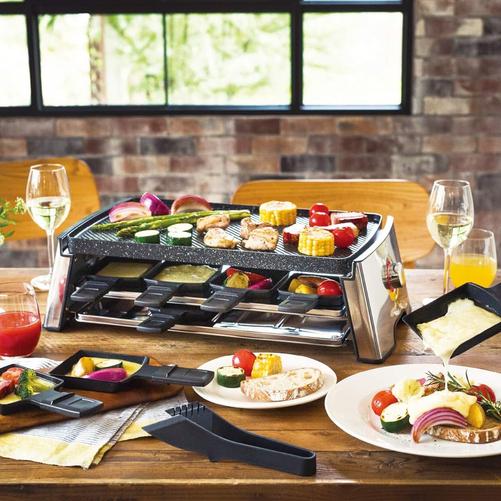 Peacock Hot Plate Large 1300W Home Party Grill Home Camping Barbecue Raclette Yakiniku Recipe Included WRV-13 Stainless Steel