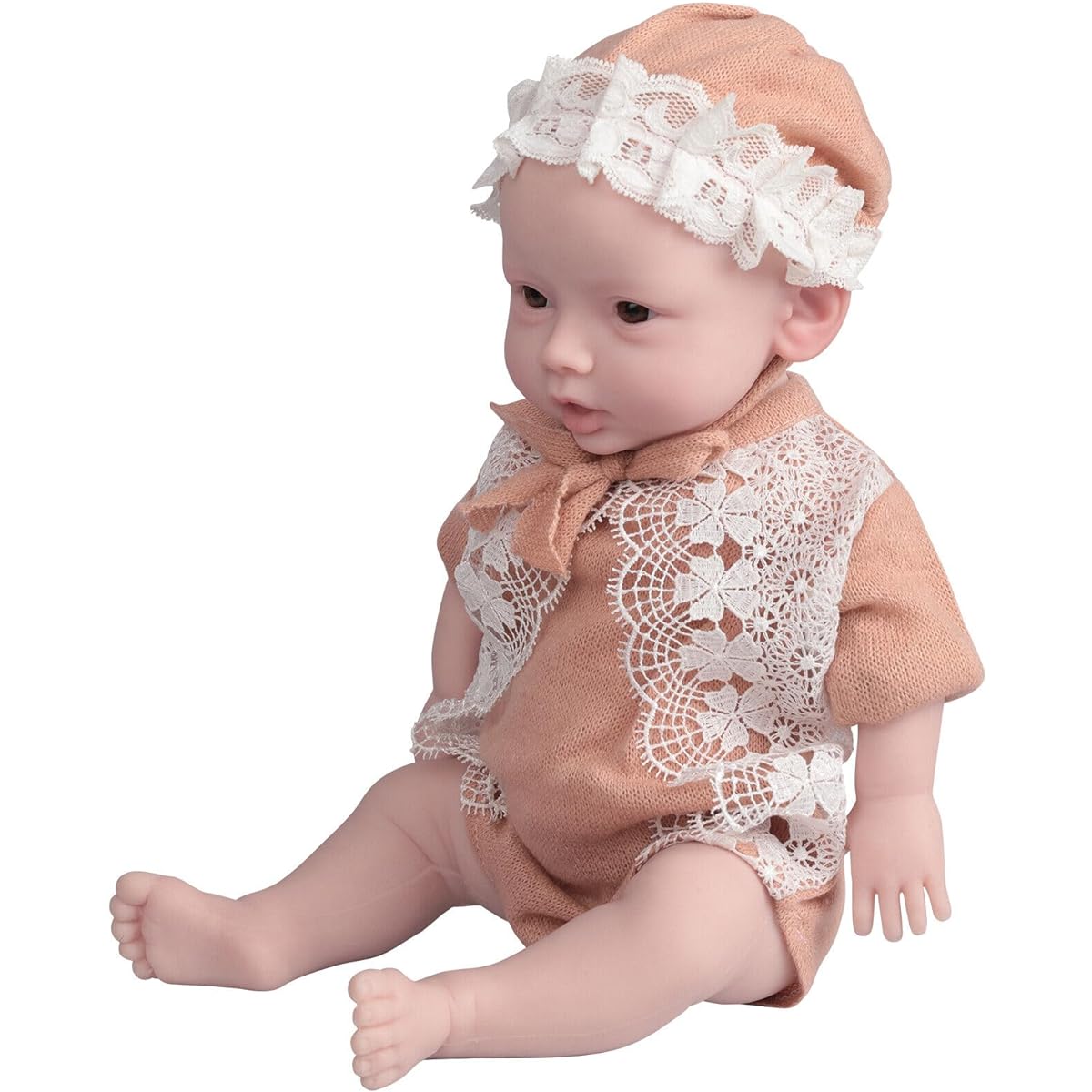 EQAIWUJIE Reborn Doll Realistic Baby Doll Silicone Baby Doll Newborn 47cm Full Silicone Childcare Practice Present Doll Therapy Girl (47cm-Simple Makeup Edition, Asian Yellow)