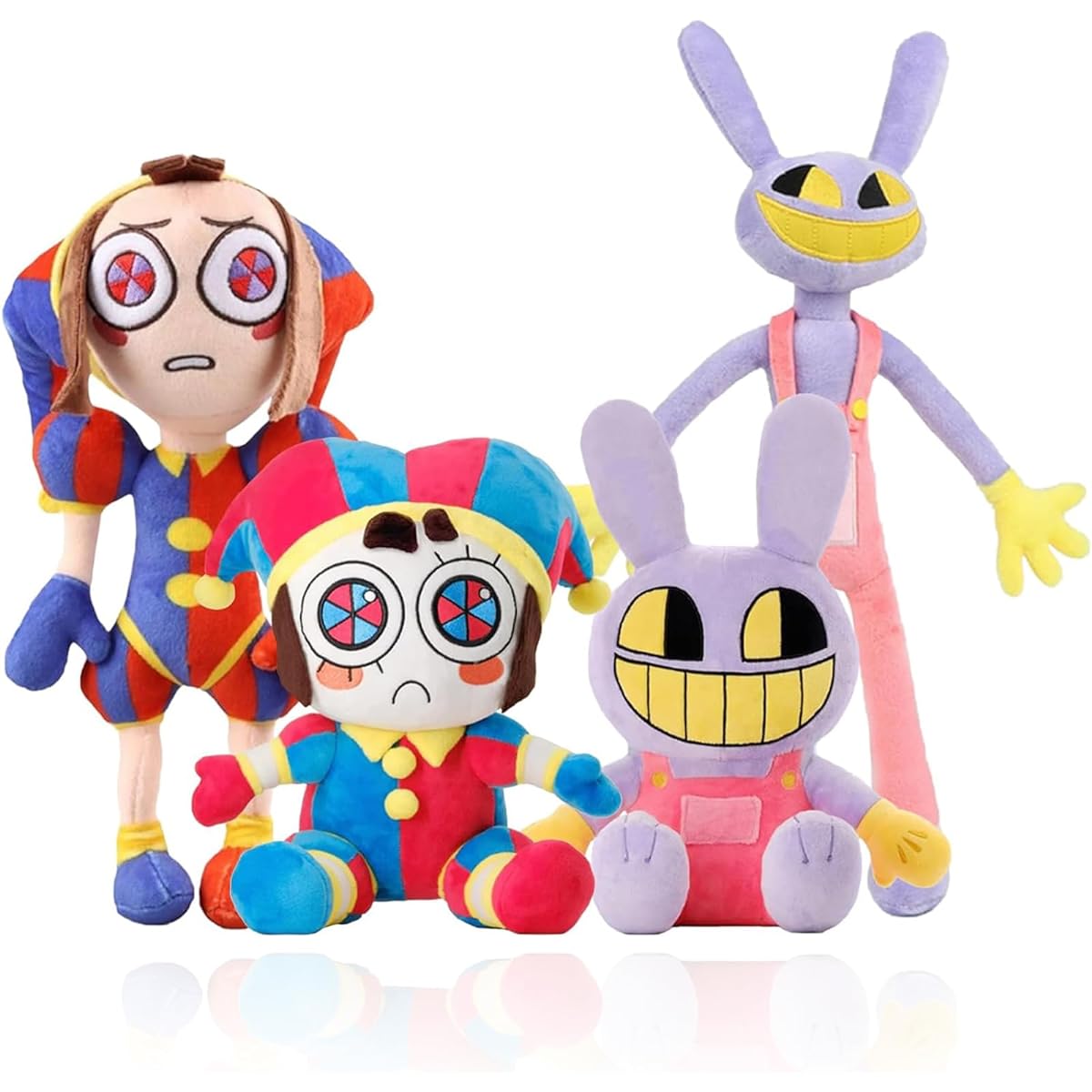UVRTUW 4 Pack Amazing Digital Circus Plush Toys, Circus Clown Stuffed Animals Toys Cute Animal Figures Dolls for Kids Adults Funny Joker Plush Toys for Boys Girls Birthday