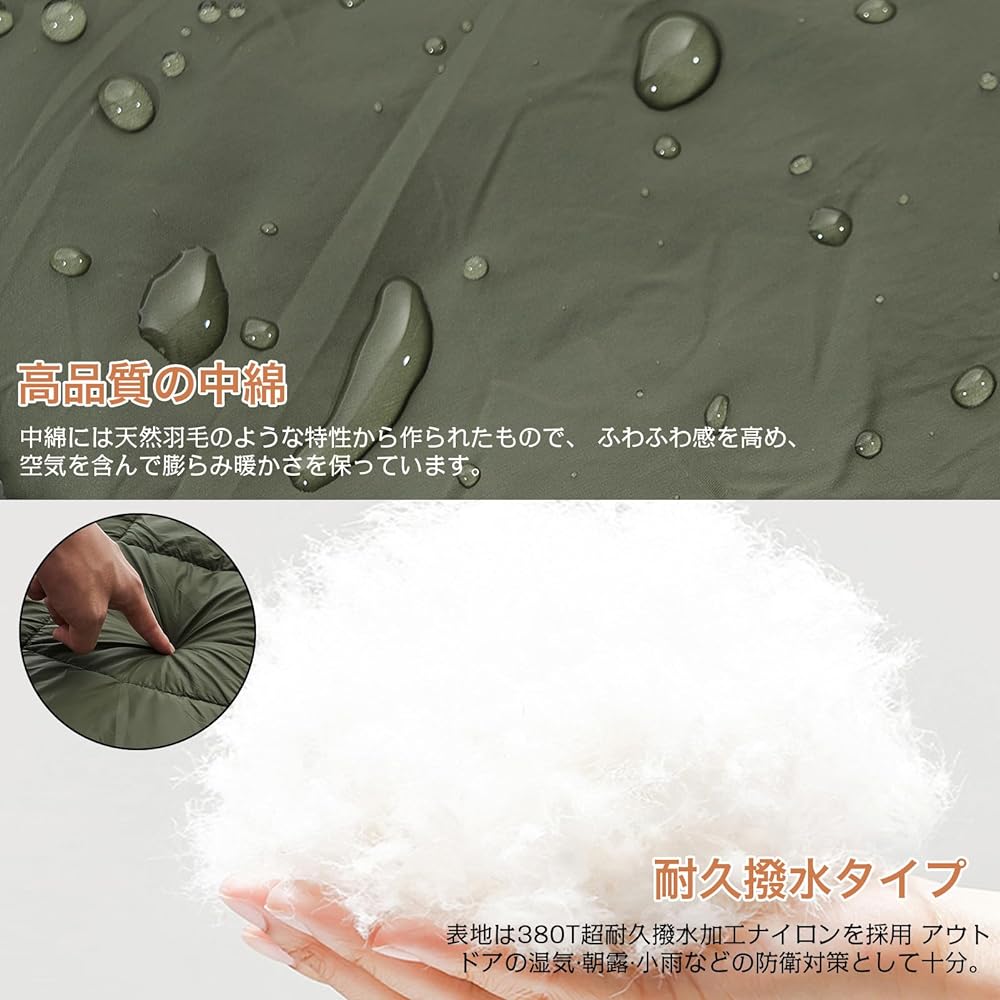 Topfinel Blanket, Camping, Multi Blanket, Throw, 165x125, Cold Protection, Durable, Lightweight, Compact, Fully Washable, Comes with Storage Case, Outdoor, Tent Camping, Climbing, Sleeping in the Car, Office, Home, All Seasons, Green