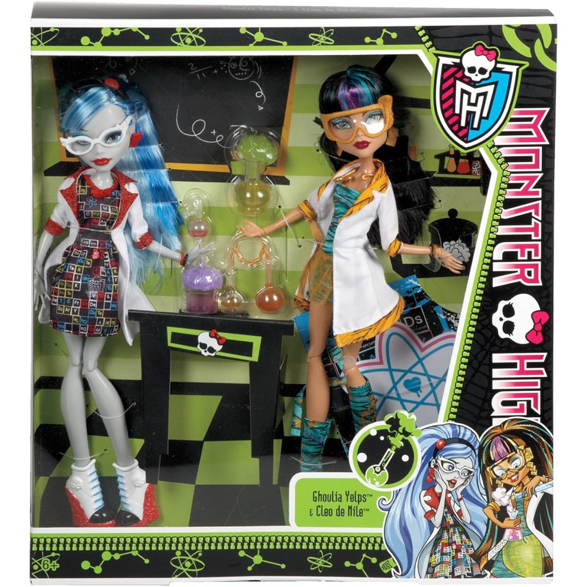 Monster High Cleo and Ghoulia's Mad Science Lab Set of 2 Mad Science Cleo De Nile & Ghoulia Yelps [Parallel Import]