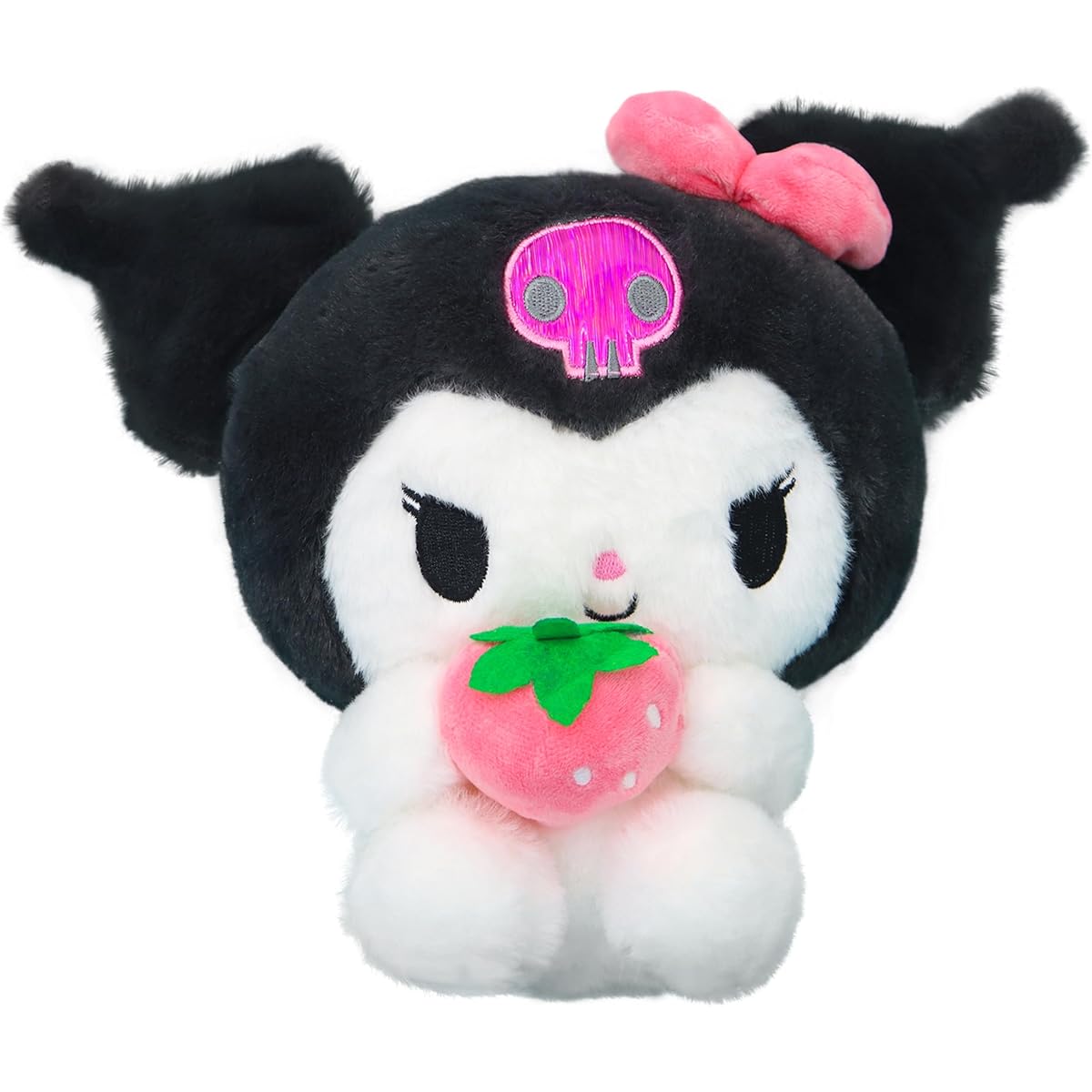 Euphoria Candy 7.8" Cute Stuffed Animals Strawberry Cartoon Plush Doll, Soft Stuffed Animals Squishy, Cute Plush Toys Kawaii Toys Throw Pillow Decoration Gifts for Girls Boys (Black 7.8")
