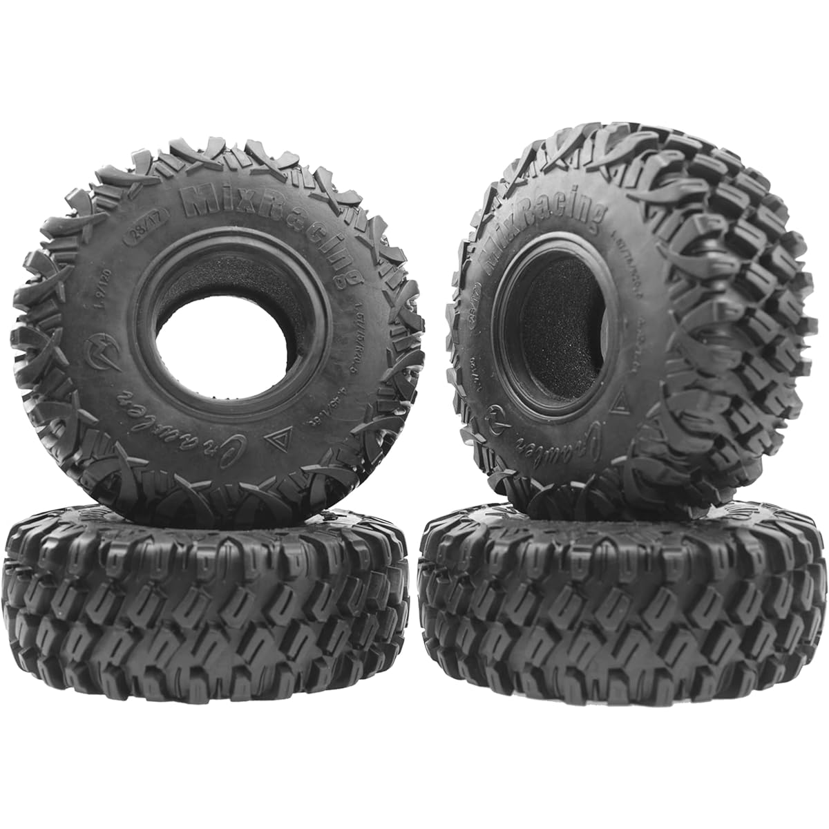 Vgoohobby Set of 4 1.9 inch Rubber Tires RC Crawler Tires OD 120mm with Foam Compatible with Axial SCX10 90047 AXI03007 D90 D110 Tamiya CC01 Traxxas TRX-4 1/10 RC Crawler