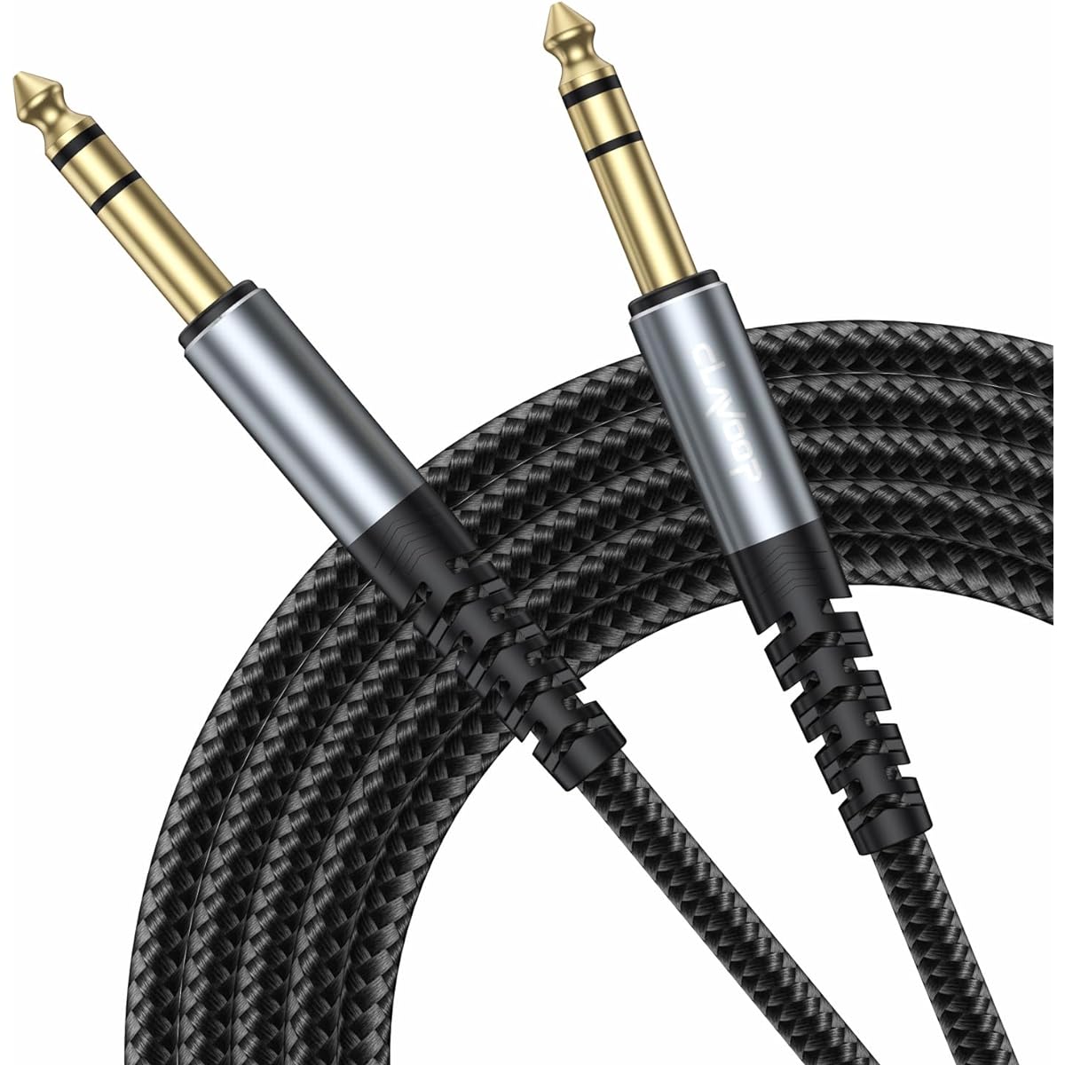 CLAVOOP Musical Instrument Cable (10ft Gray 2 Pack)