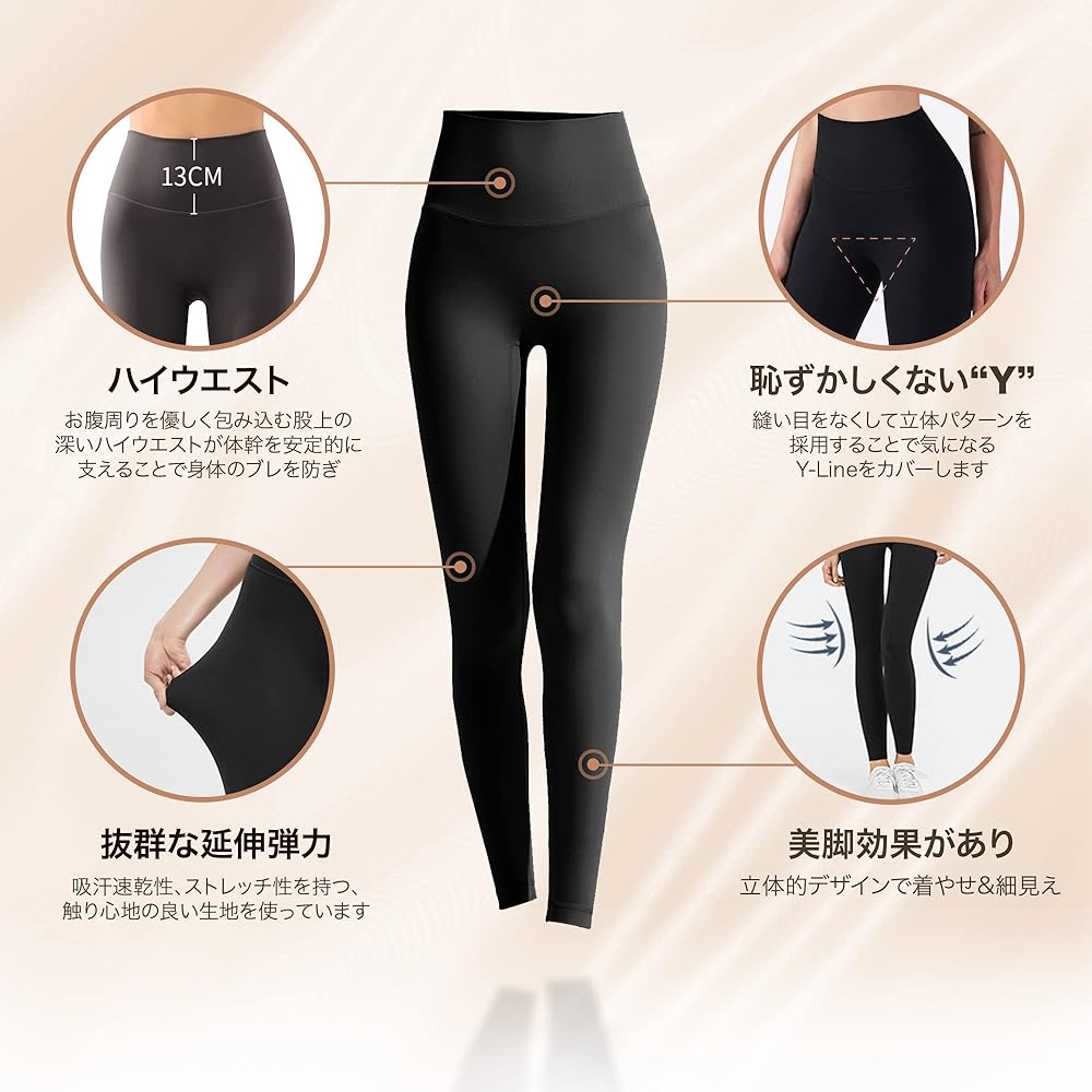 [IRCOLVE] Women's Yoga Pants, Skin Series, Yoga Leggings, Women's Yoga Wear, Sports Tights, Quarter Length, Cotton, Beautiful Butt, Sweat Absorbent, Quick Drying, High Waist, Training
