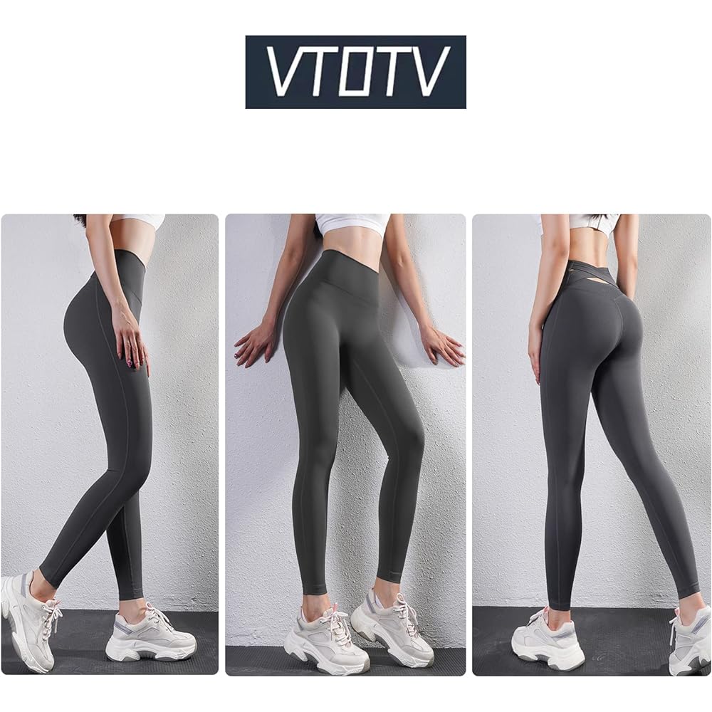 [VTOTV] Women's Yoga Pants, Sports Leggings, High Waist, Slimming, Cropped Length, For Summer, Fitness, Yoga, Training, Running