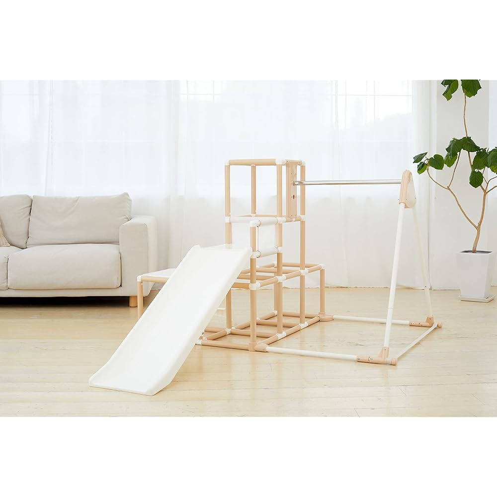 Nonaka Seisakusho CATCH Me! Folding Long Slope Kids Park SP Natural (Jungle Gym, Slide, Swing, Horizontal Bar)