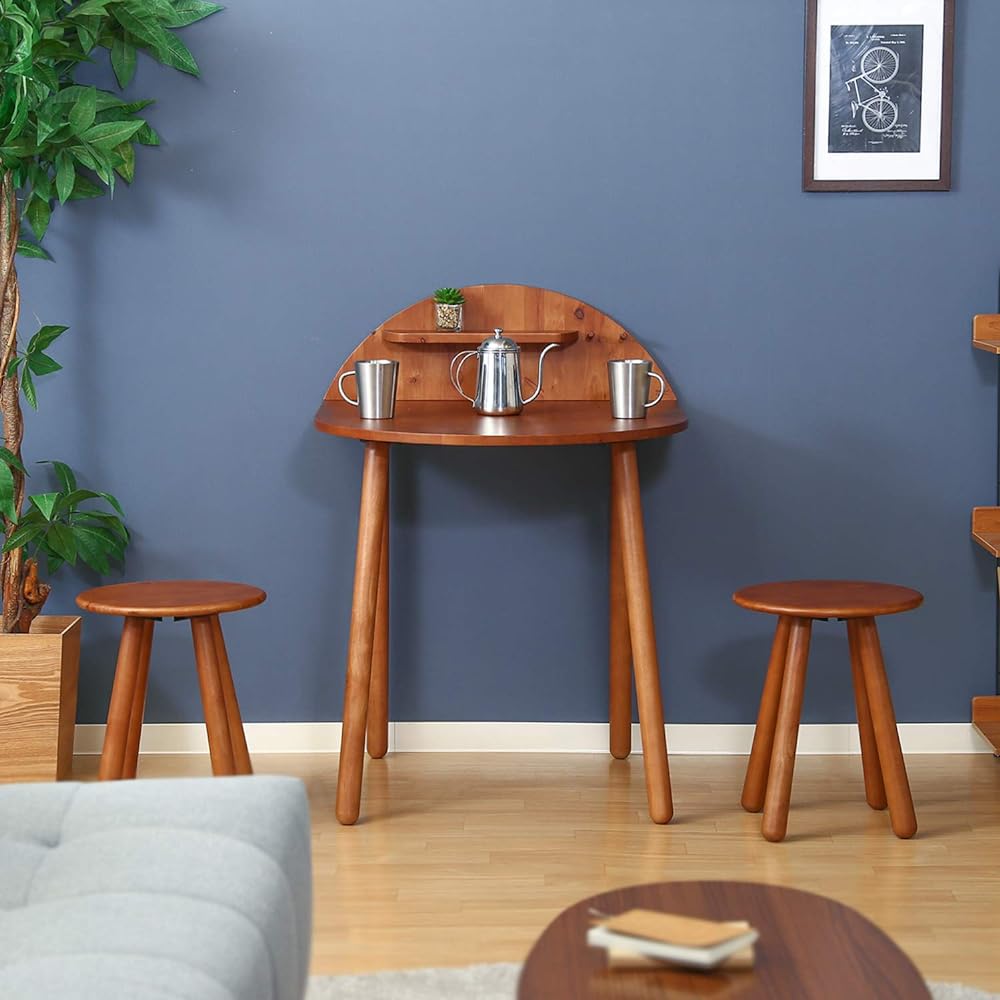 Fuji Boeki Dining Table Set for 2 People Width 70cm Medium Brown Natural Signature 37674