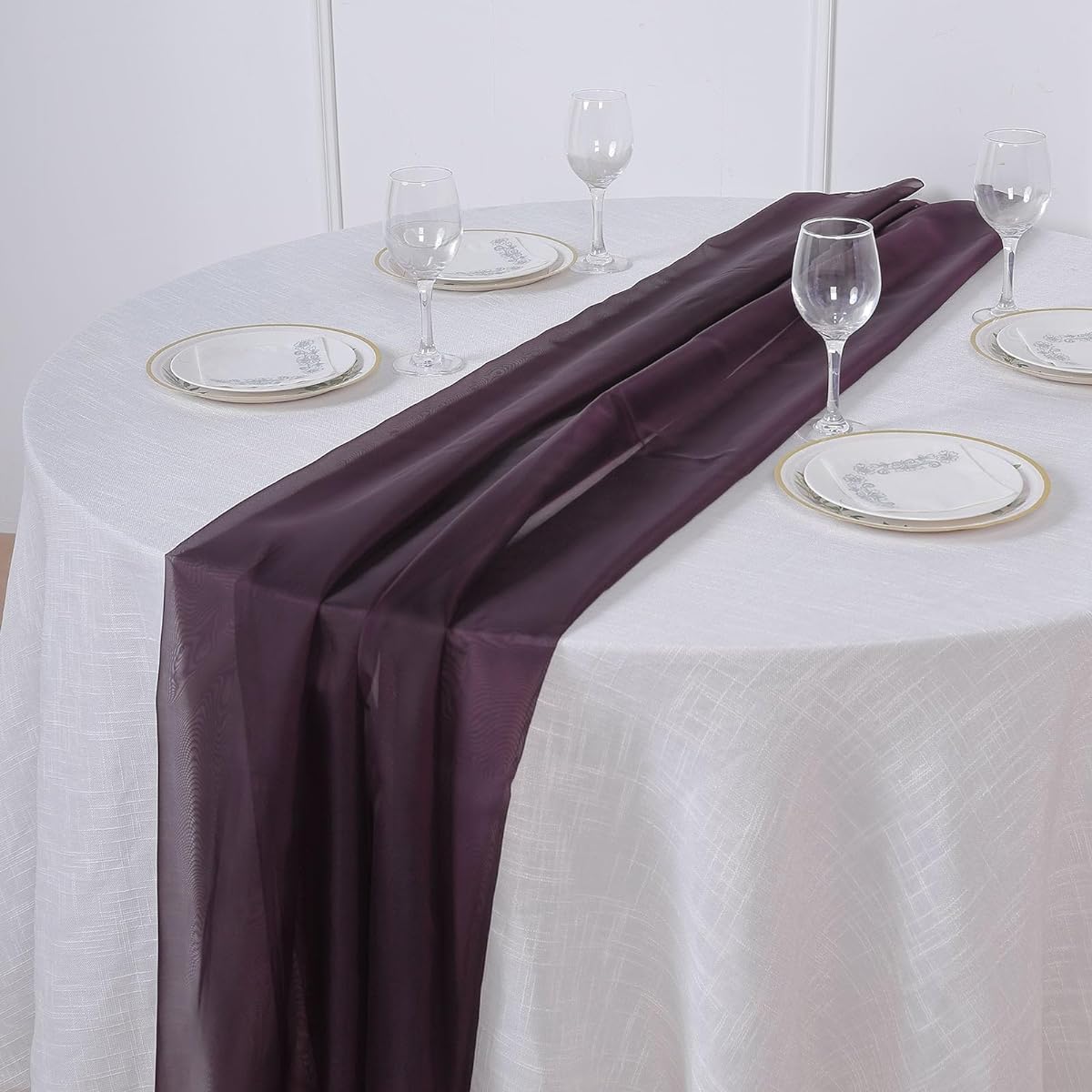 Efavormart 6ft Dusty Rose Premium Chiffon Table Runner for Party Dining Banquet Event Restaurant Kitchen Home Multipurpose