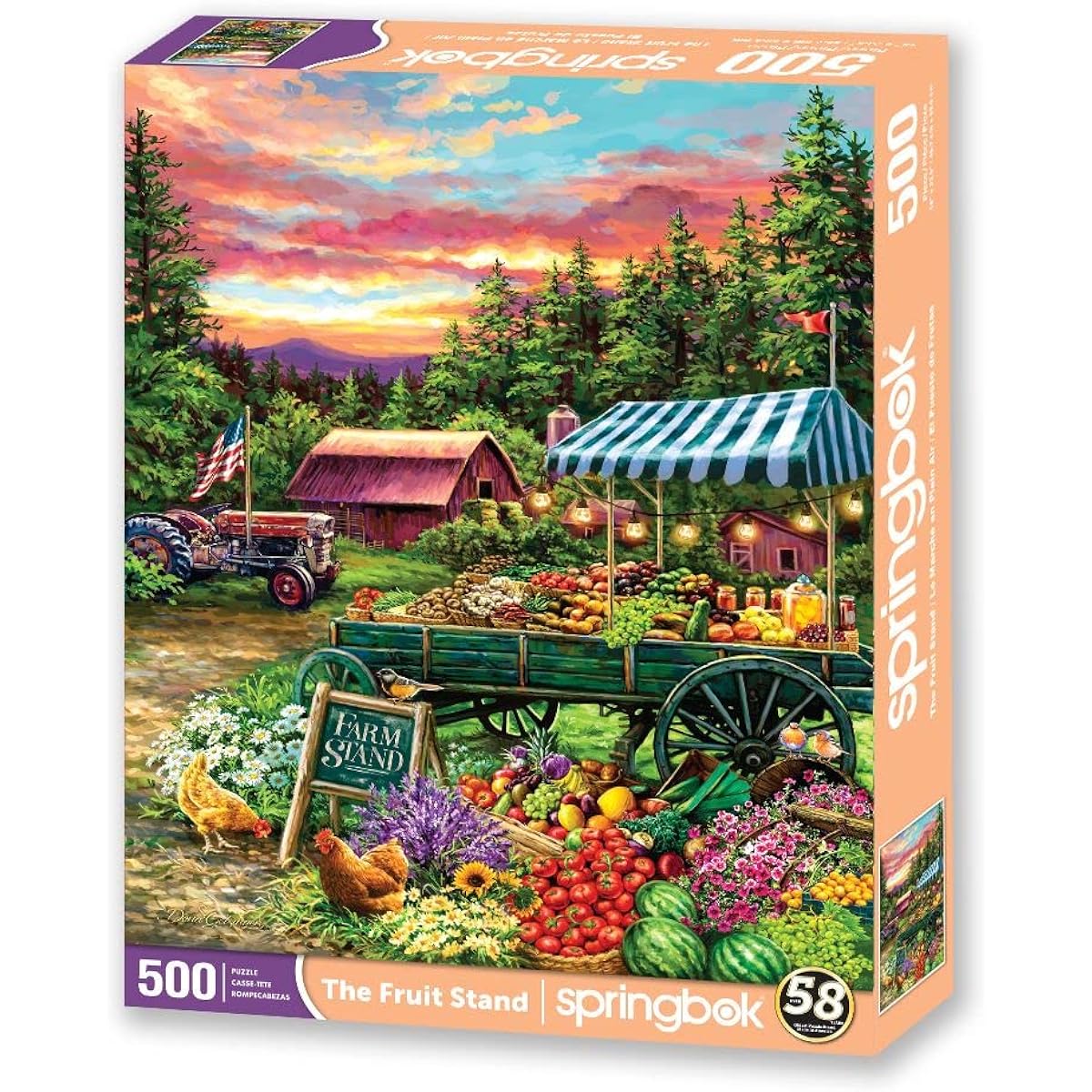 Springbok 500 Piece Jigsaw Puzzle Fruit Stand Made in the USA